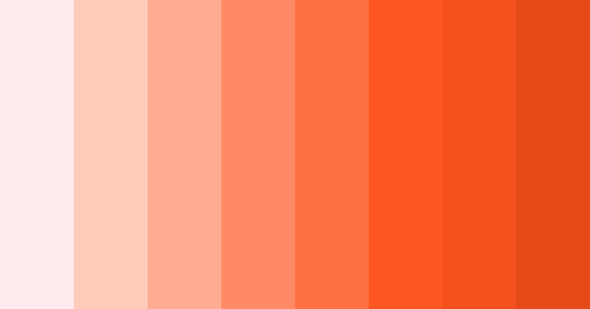 Download shades of coral color palette PNG image (landscape)