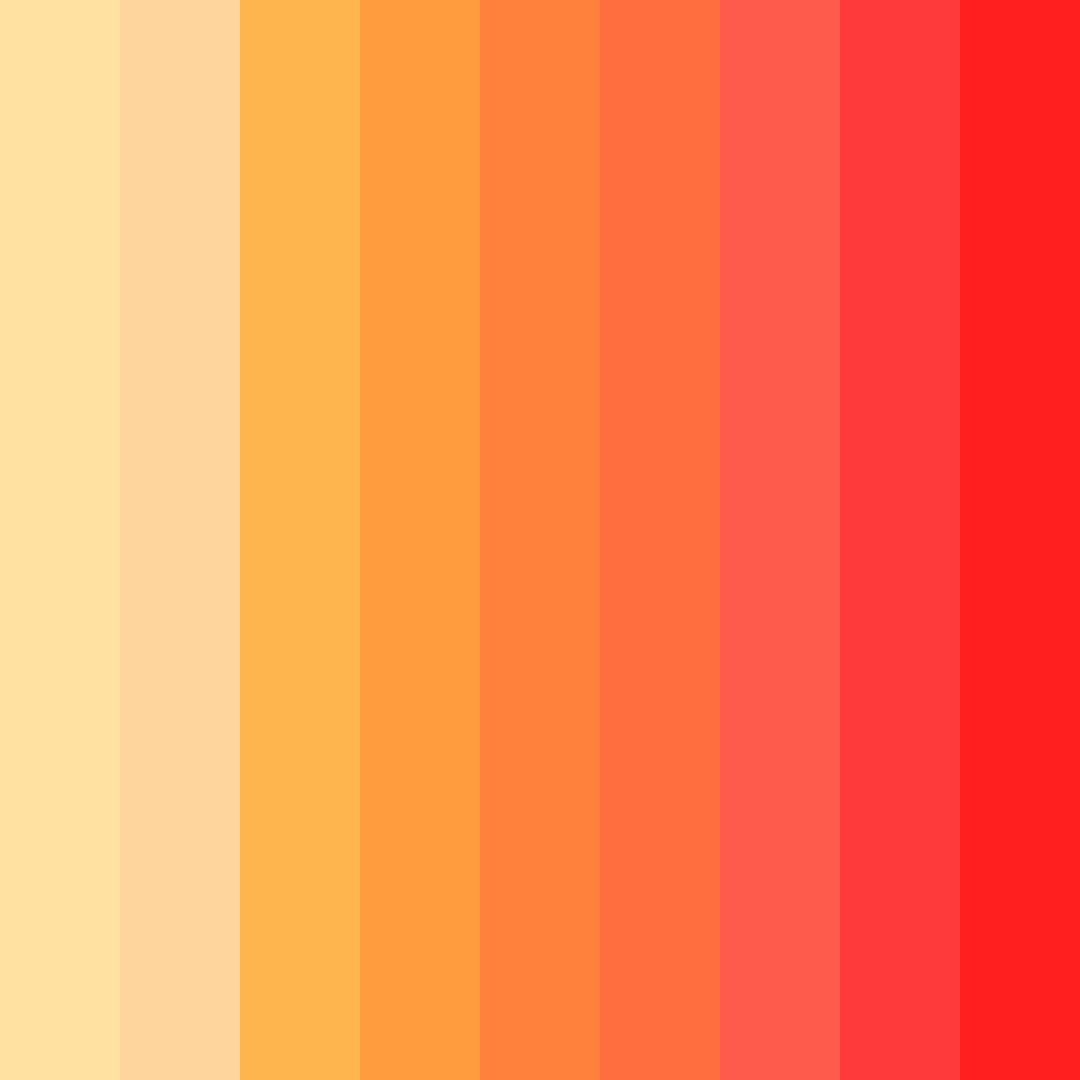 Download shades of orange color palette PNG image (square)