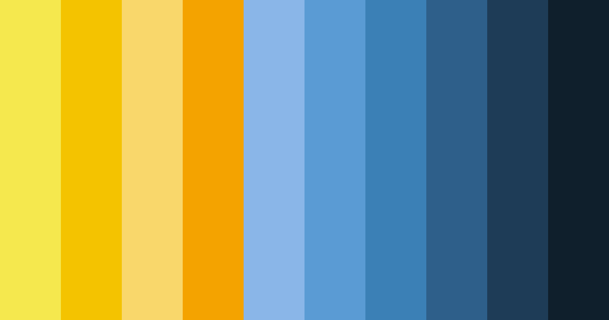 Download blue and yellow harmony color palette PNG image (landscape)