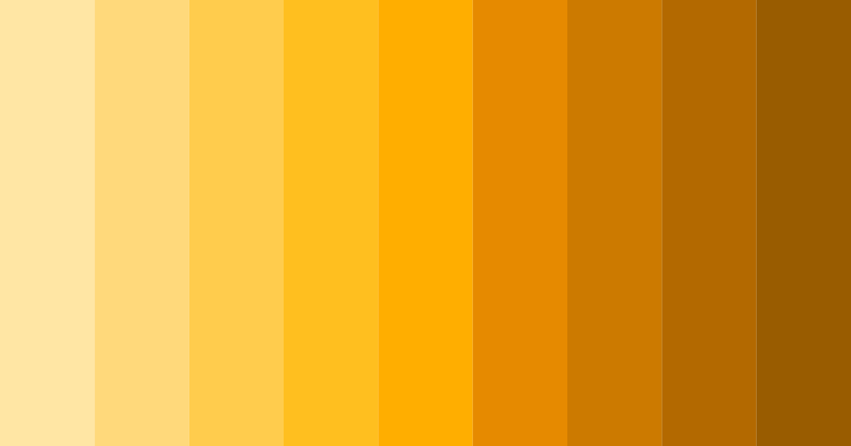 Download shades of yellow color palette PNG image (landscape)