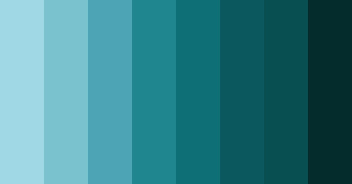 Download dark cyan shades color palette PNG image (landscape)
