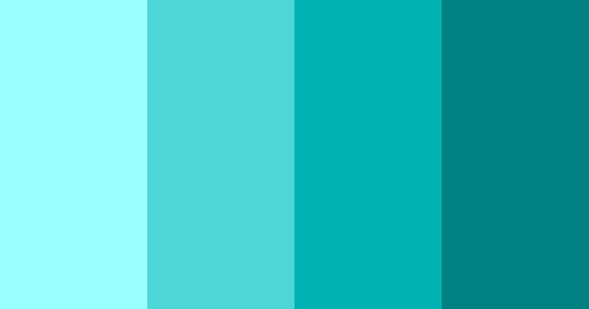 Download shades of cyan color palette PNG image (landscape)