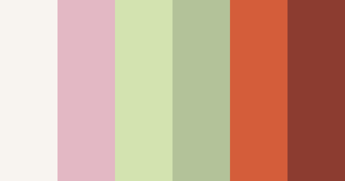 Download earthy pink green color palette PNG image (landscape)