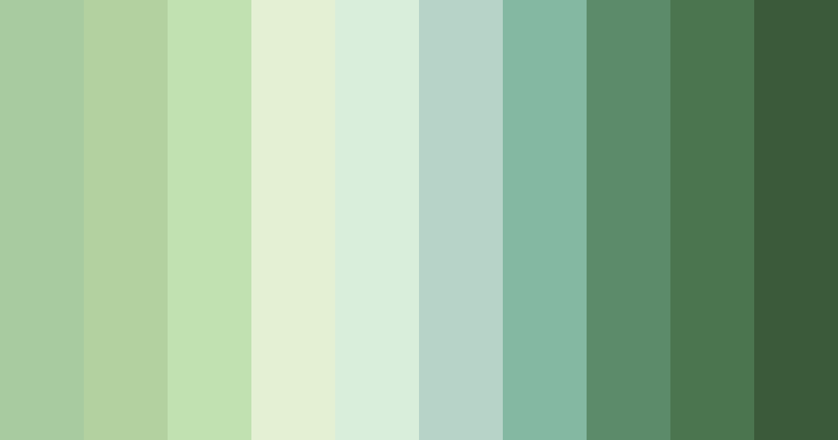 Download shades of green color palette PNG image (landscape)