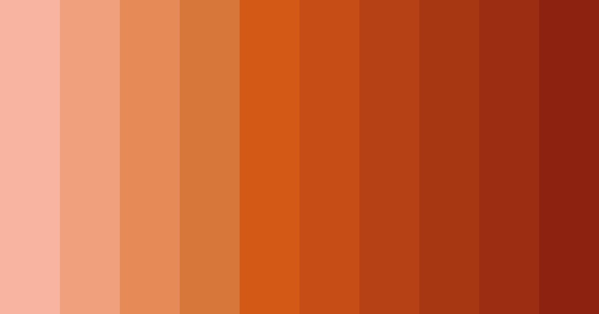 Download shades of orange color palette PNG image (landscape)