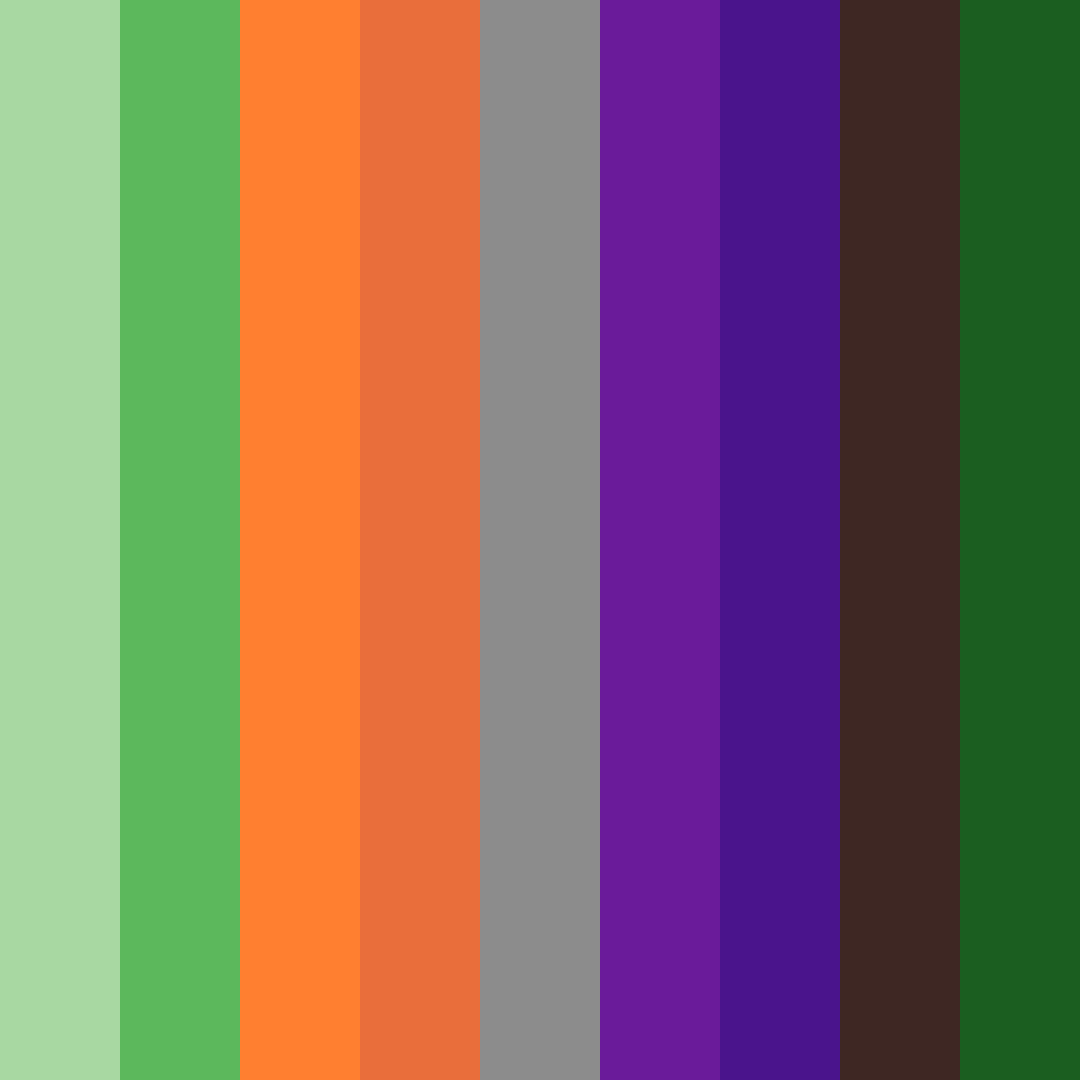 Download shades of green color palette PNG image (square)