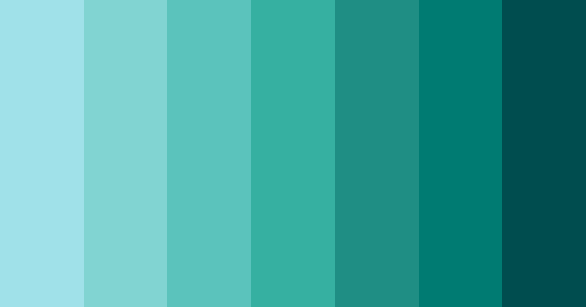 Download shades of cyan-green color palette PNG image (landscape)