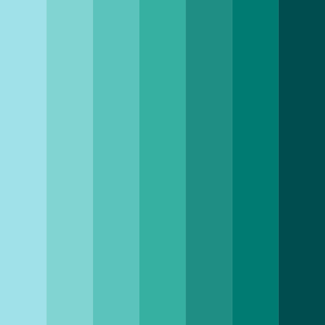 Download shades of cyan-green color palette PNG image (square)