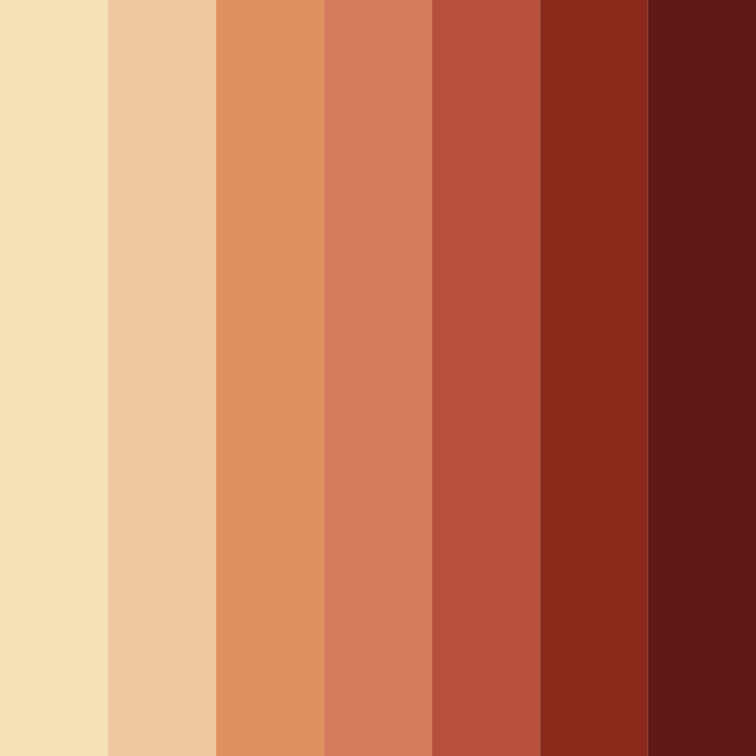 Download shades of orange color palette PNG image (square)