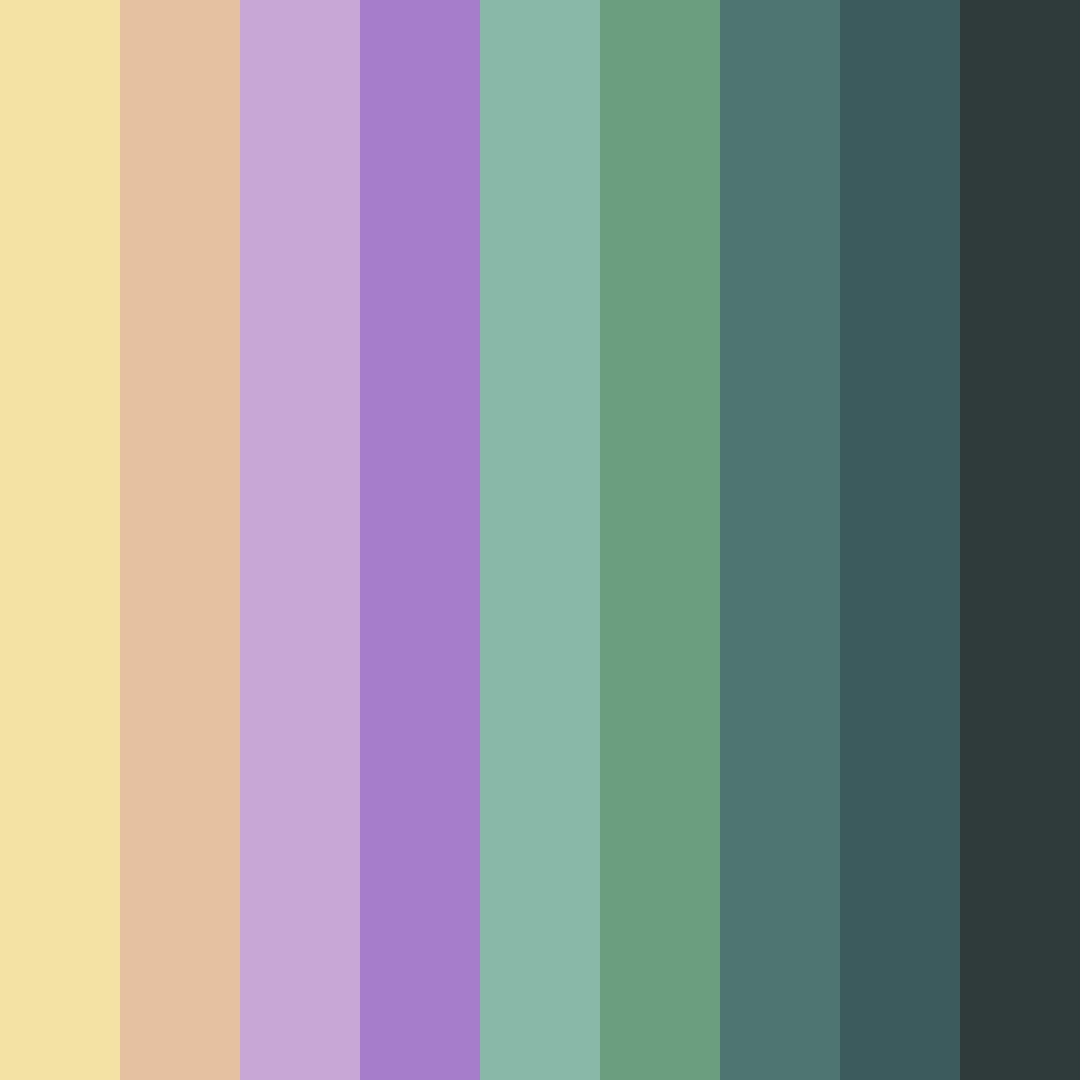 Download shades of yellow, purple, and green color palette PNG image (square)