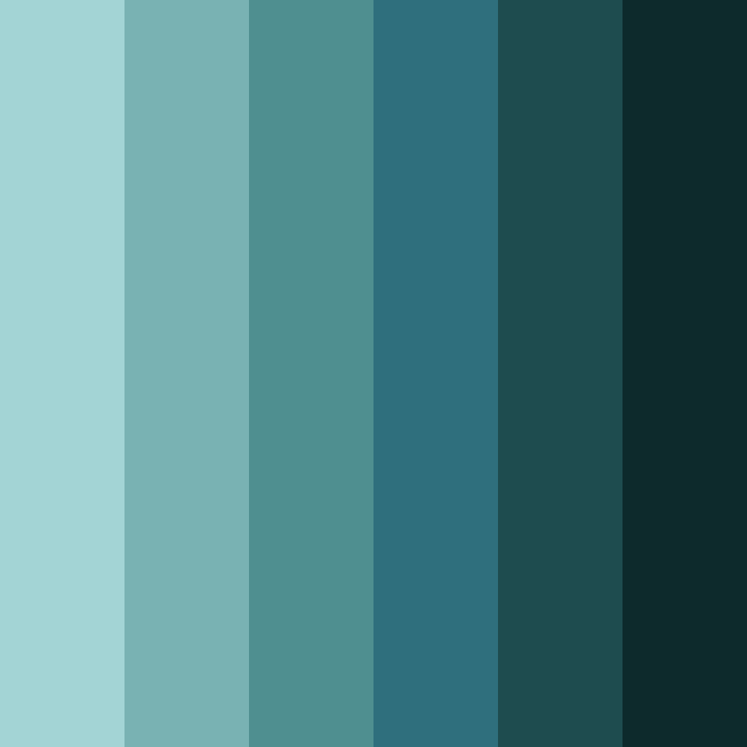 Download teal shades color palette PNG image (square)