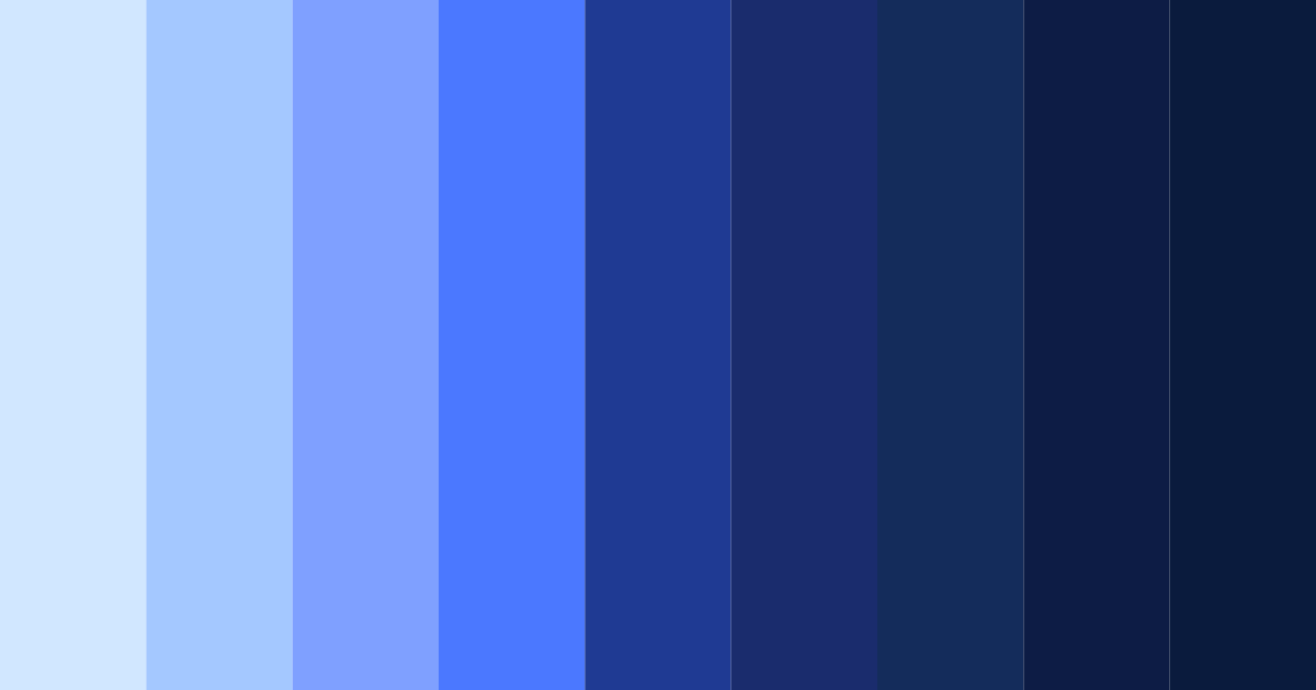 Download shades of blue color palette PNG image (landscape)