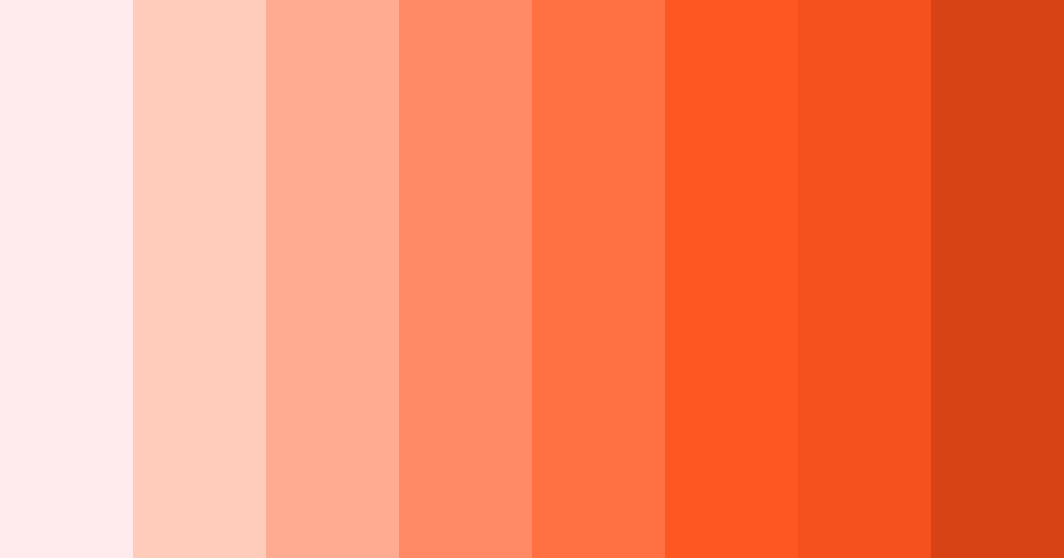 Download shades of coral color palette PNG image (landscape)