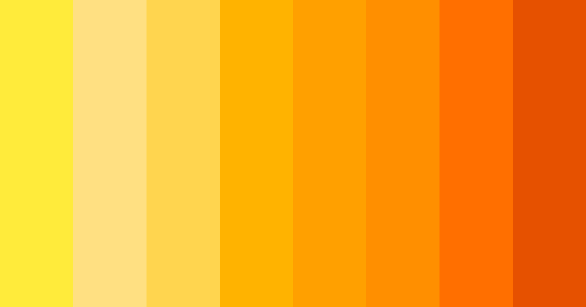 Download shades of yellow color palette PNG image (landscape)