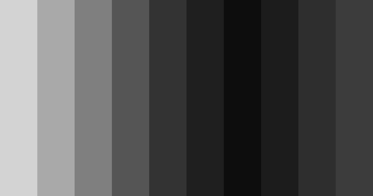 Download shades of charcoal black color palette PNG image (landscape)