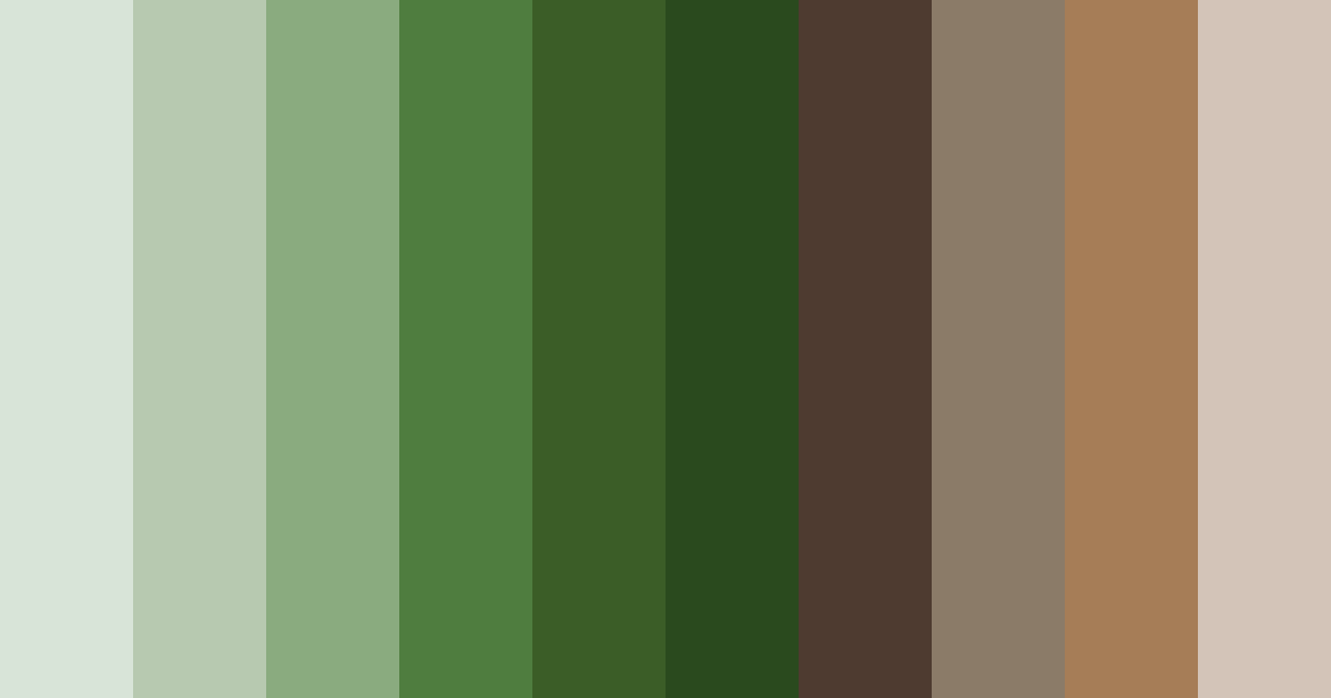 Download dark green and brown harmony color palette PNG image (landscape)
