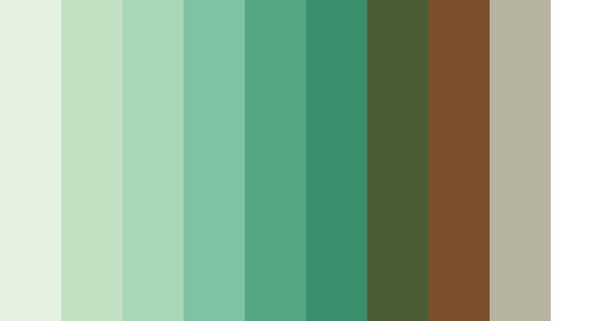Download shades of green brown white color palette PNG image (landscape)