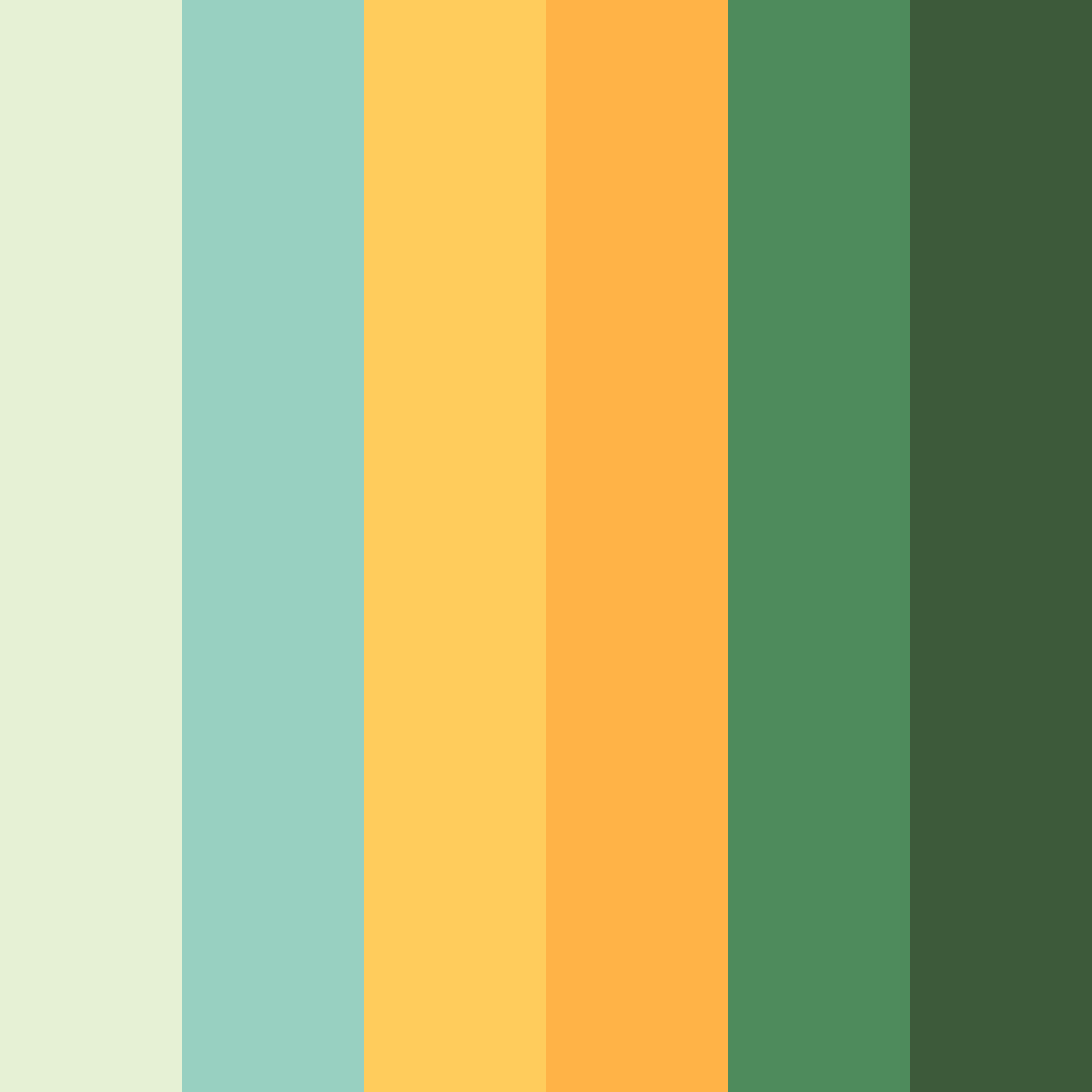 Download shades of green and blue color palette PNG image (square)