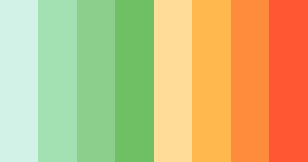 Download green and orange shades color palette PNG image (landscape)