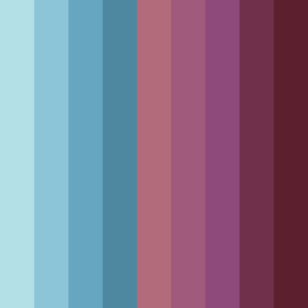 Download shades of blue and red color palette PNG image (square)