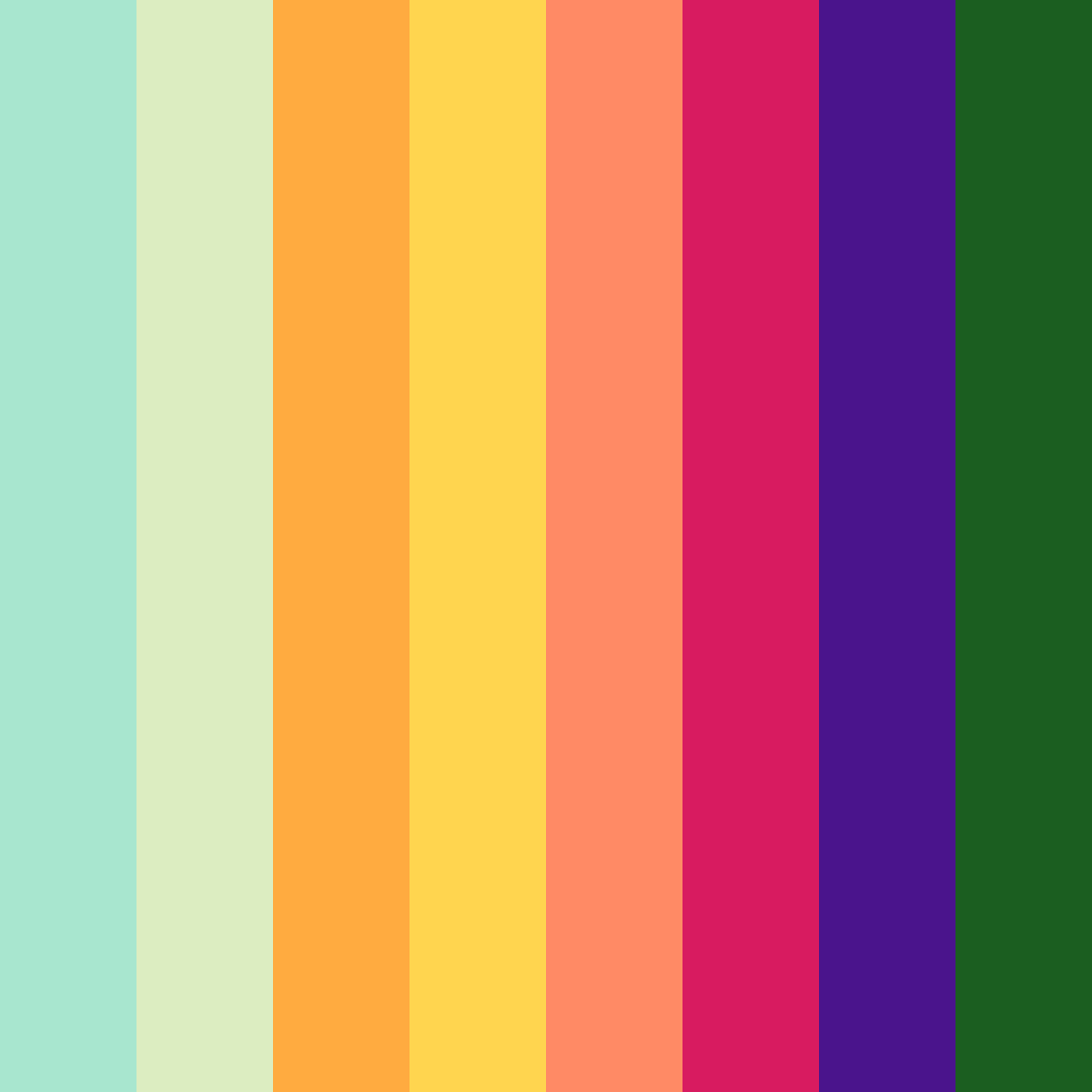 Download shades of green color palette PNG image (square)