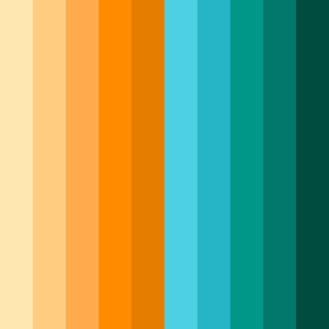 Download tropical sunrise color palette PNG image (square)