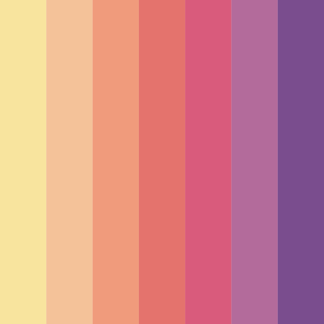 Download sunset blossoms color palette PNG image (square)