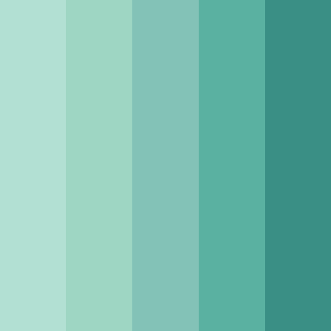Download teal sea foam color palette PNG image (square)
