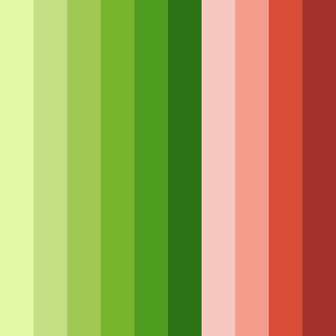 Download shades of green and red color palette PNG image (square)