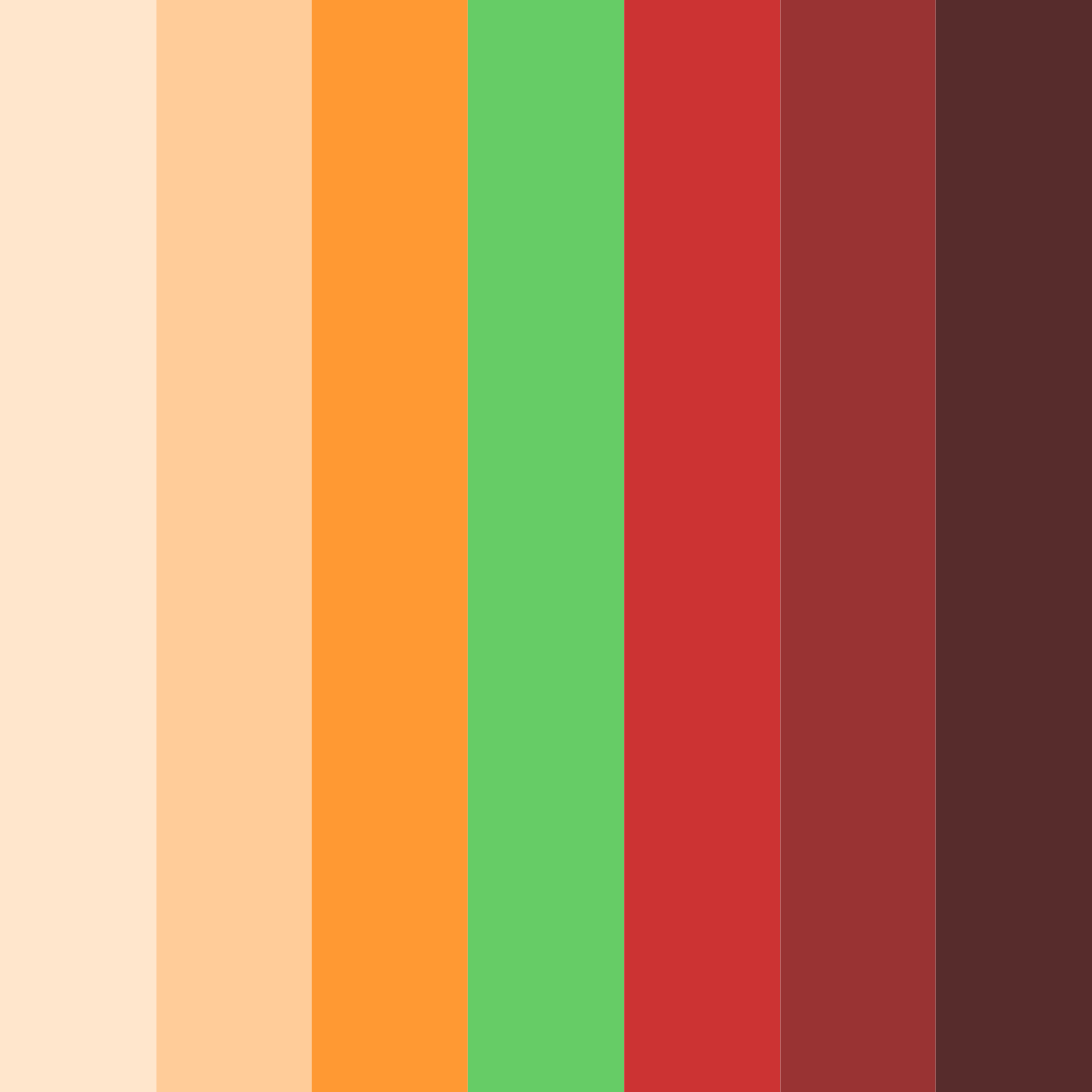 Download orange green red color palette PNG image (square)