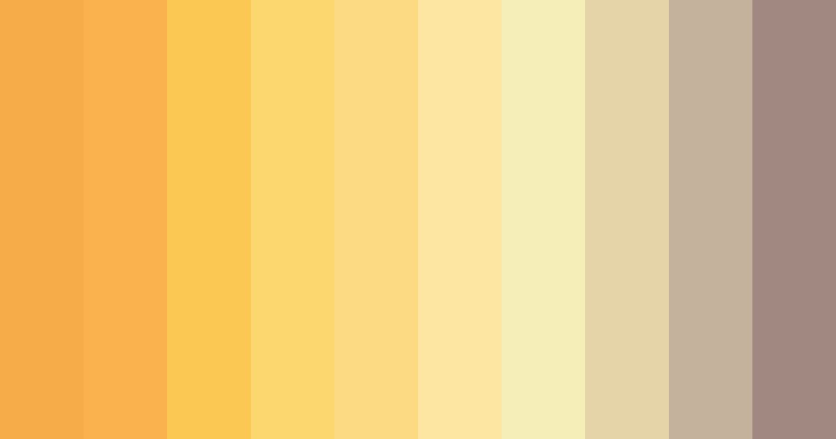 Download honeyed sunshine color palette PNG image (landscape)