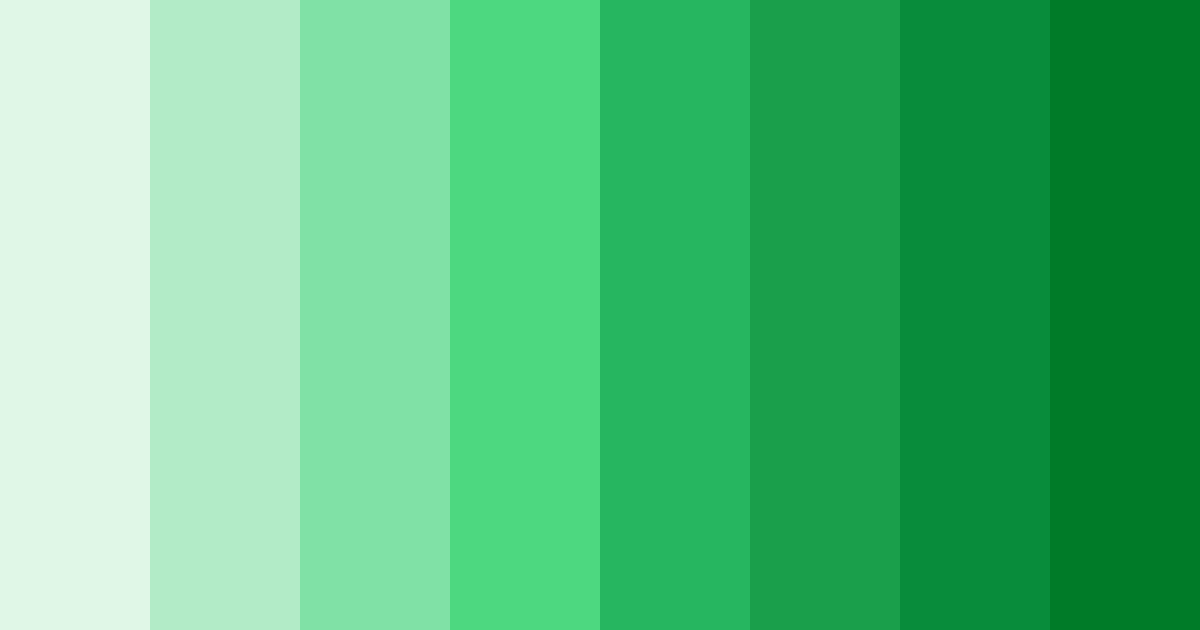 Download shades of health green color palette PNG image (landscape)