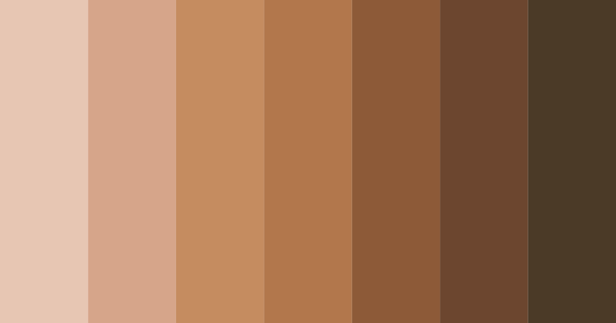 Download shades of brown color palette PNG image (landscape)