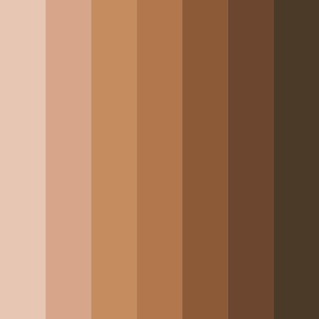 Download shades of brown color palette PNG image (square)