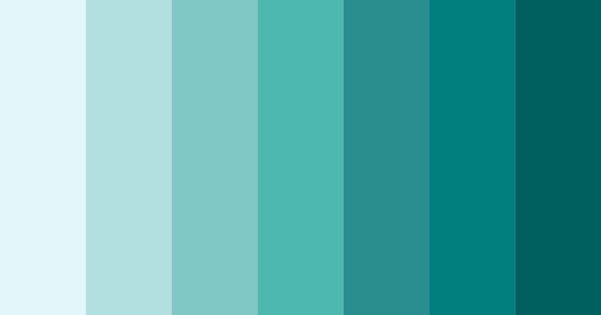 Download teal summer color palette PNG image (landscape)