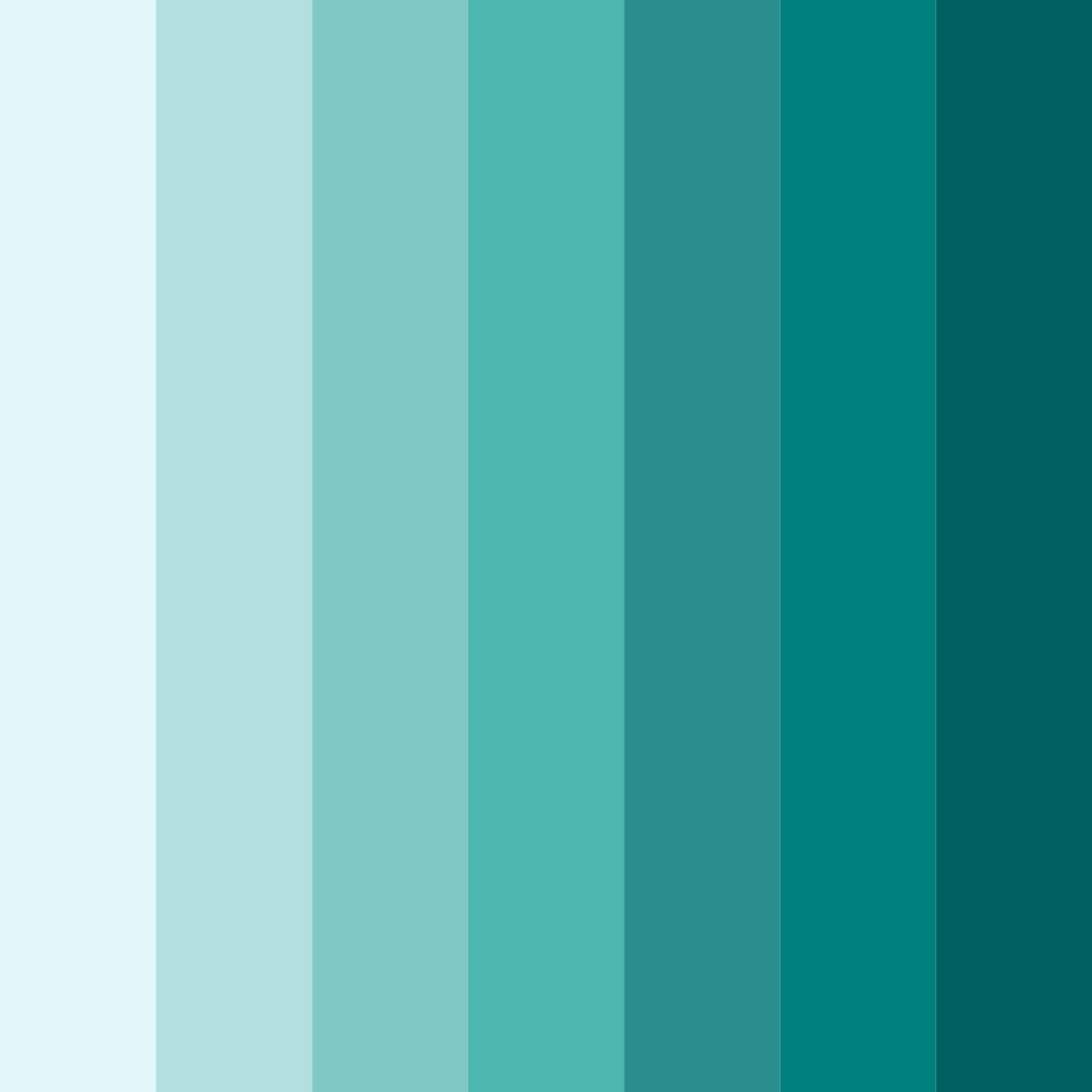 Download teal summer color palette PNG image (square)