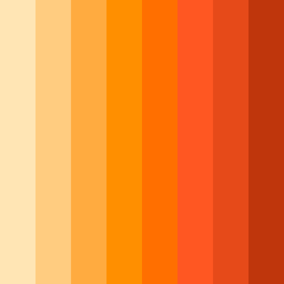 Download shades of orange color palette PNG image (square)