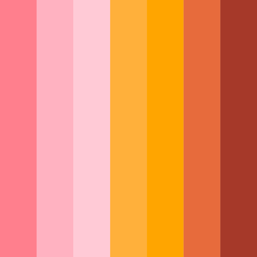 Download sunset blossom color palette PNG image (square)