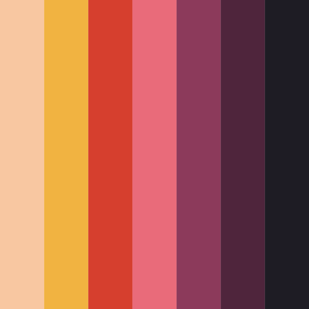 Download sunset glow color palette PNG image (square)