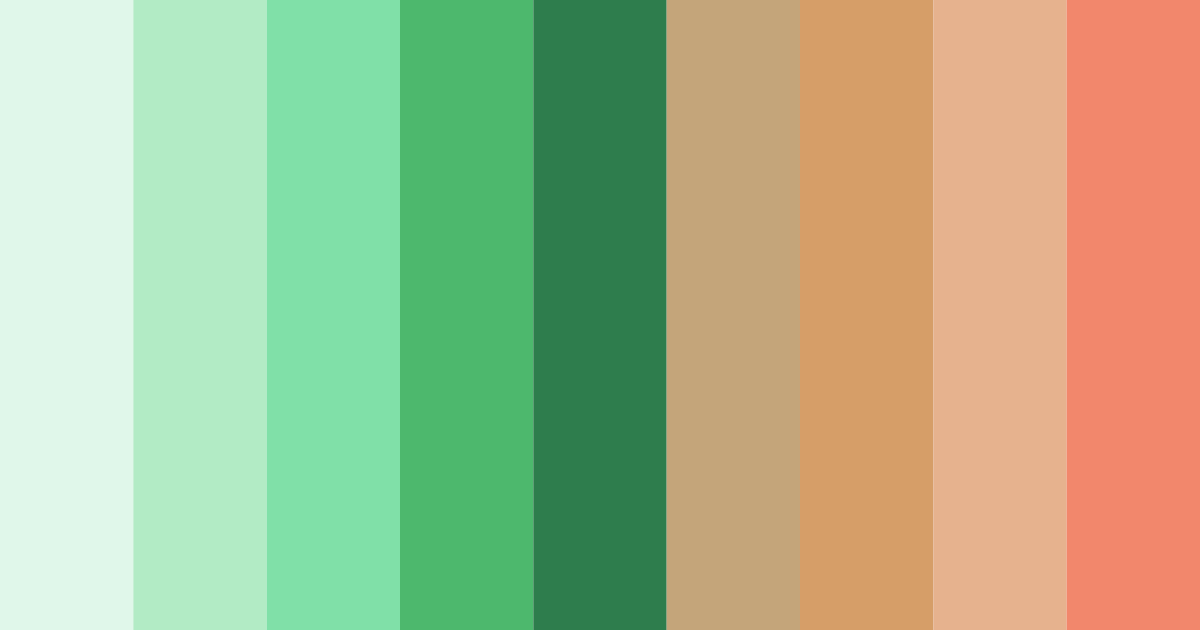 Download green to peach color palette PNG image (landscape)