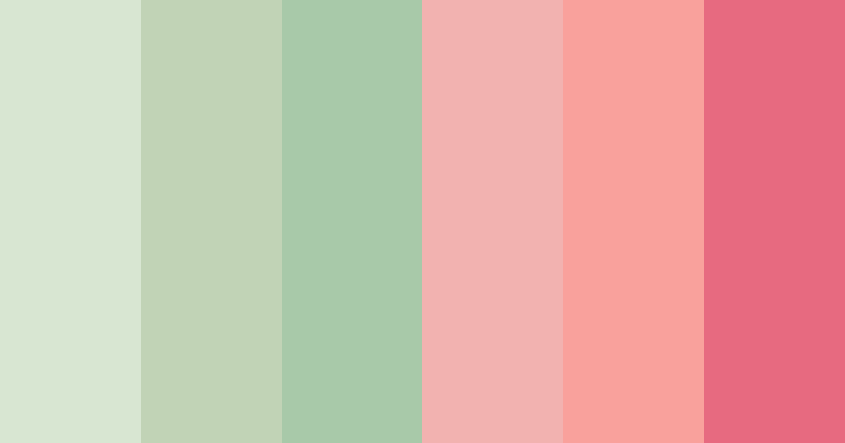 Download mossy green to peach pink color palette PNG image (landscape)