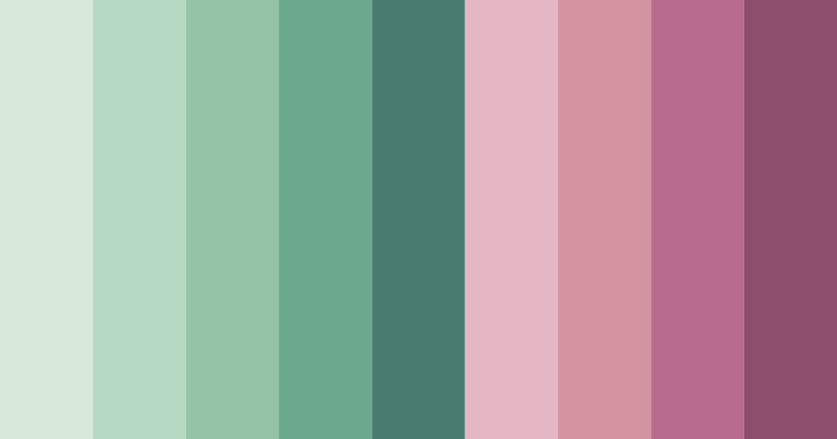 Download mossy pink green color palette PNG image (landscape)