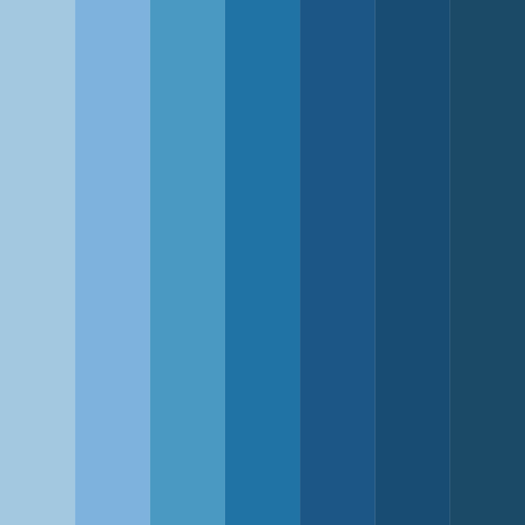 Download shades of blue color palette PNG image (square)