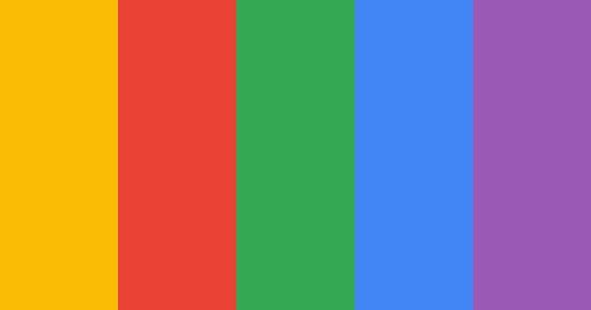 Download bright red blue green yellow purple color palette PNG image (landscape)