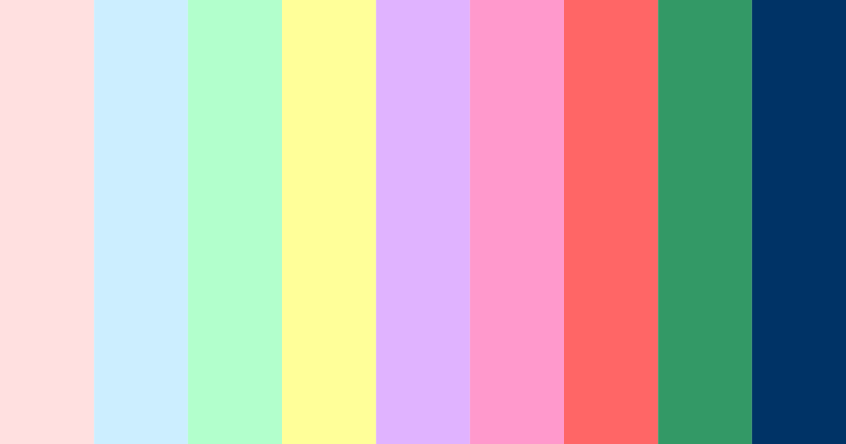 Download rainbow blossom color palette PNG image (landscape)