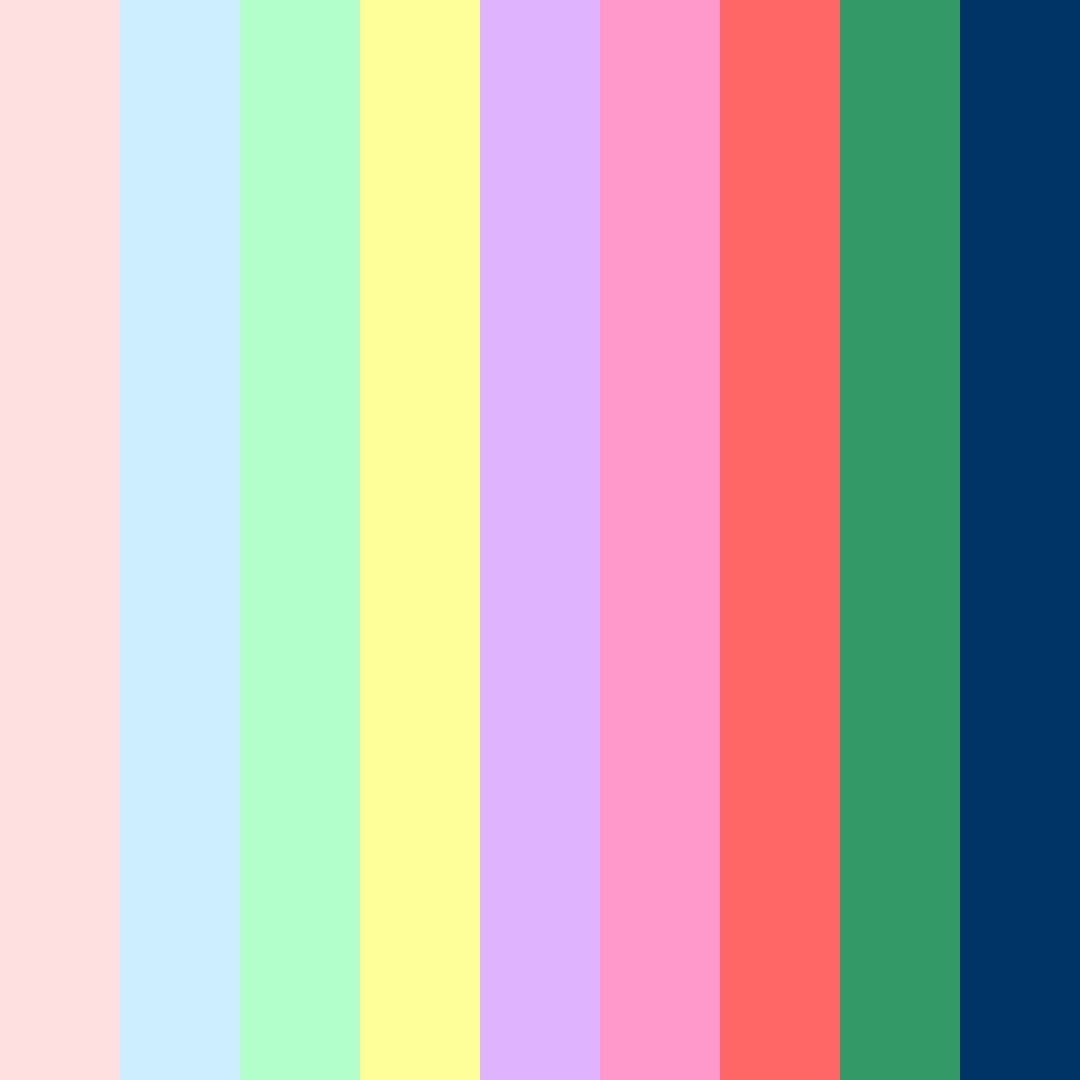 Download rainbow blossom color palette PNG image (square)