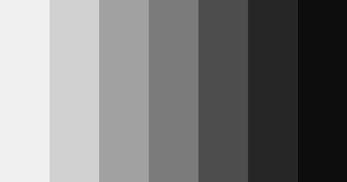 Download shades of black color palette PNG image (landscape)