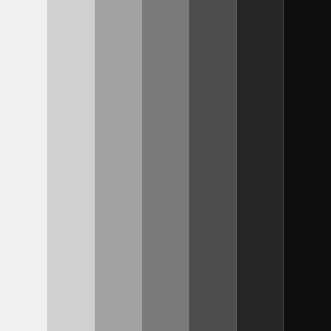 Download shades of black color palette PNG image (square)