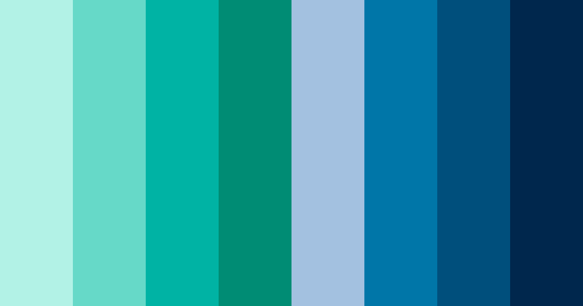 Download teal jewels color palette PNG image (landscape)