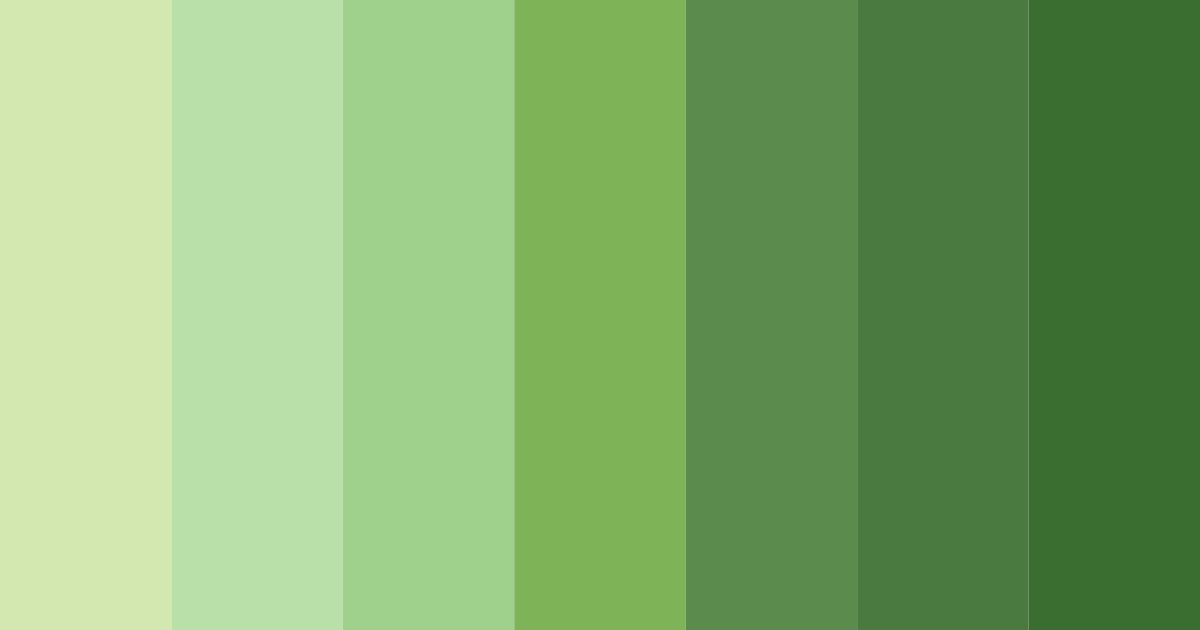 Download shades of green color palette PNG image (landscape)